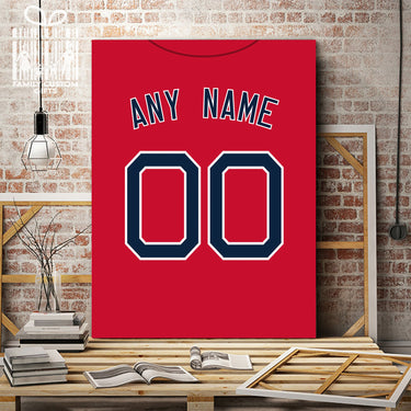 Boston Jersey Custom Canvas Print Wall Art for Boy Girl Men Women Baseball Personalized Canvas Art